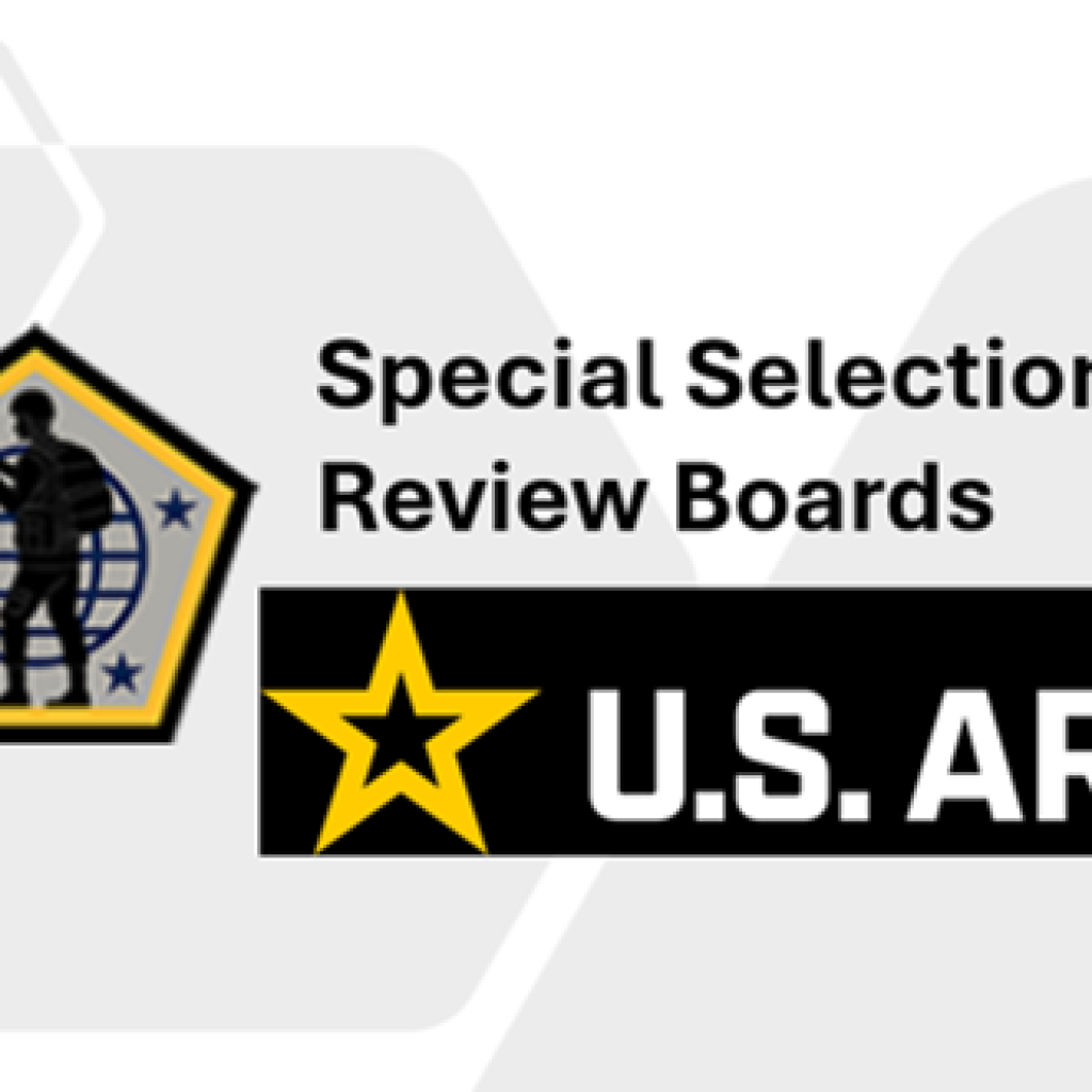 Graphic with the text overlay that says special selection review boards and the logo of the U.S. Army and the logo of Human Resources Command; alleged to have violated UCMJ Article 133 or UCMJ Article 92